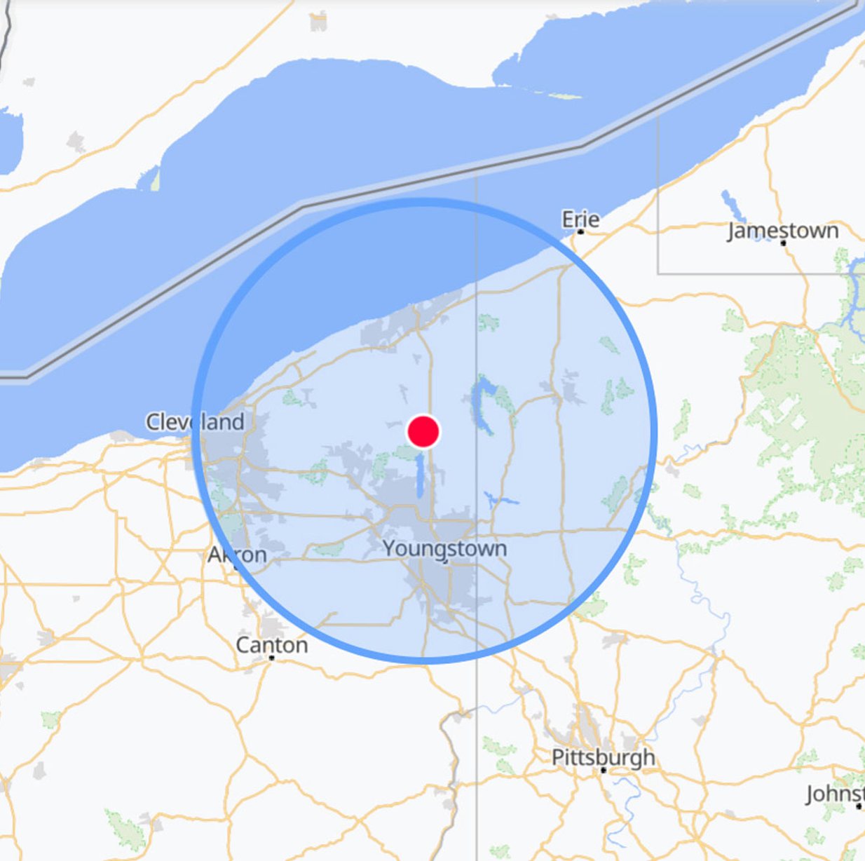 northeast ohio and western pennsylvania service area map